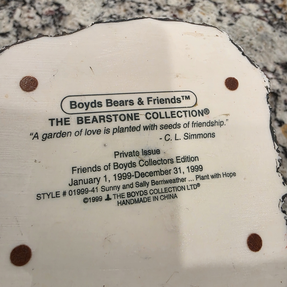 Boyds Bears Bearstone Collection Figurine - Cream and Brown